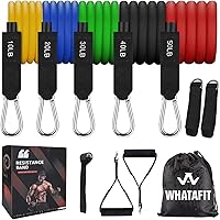 Whatafit Resistance Bands Set, Exercise Bands with Door Anchor, Handles, Waterproof Carry Bag, Legs Ankle Straps for Resistance Training, Physical Therapy, Home Workouts