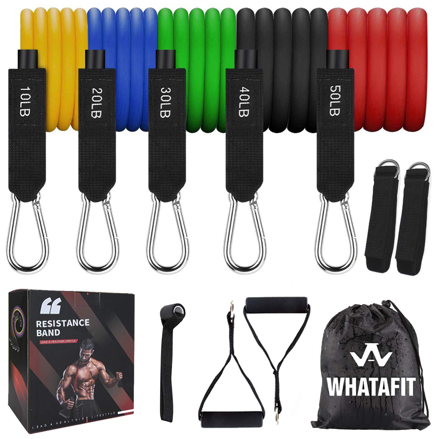 Resistance Bands Set (11pcs),Exercise Bands with Door Anchor,Handles