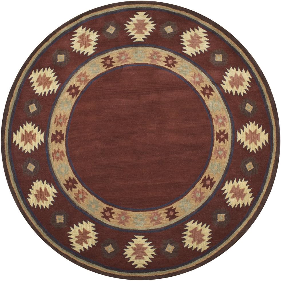 Southwest Red Rug Rug Size Round 8' Kitchen & Dining