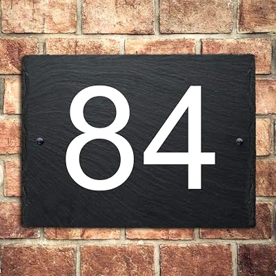 EDS G Personalised Natural Slate House Sign 30x20cm UV Print Door Number