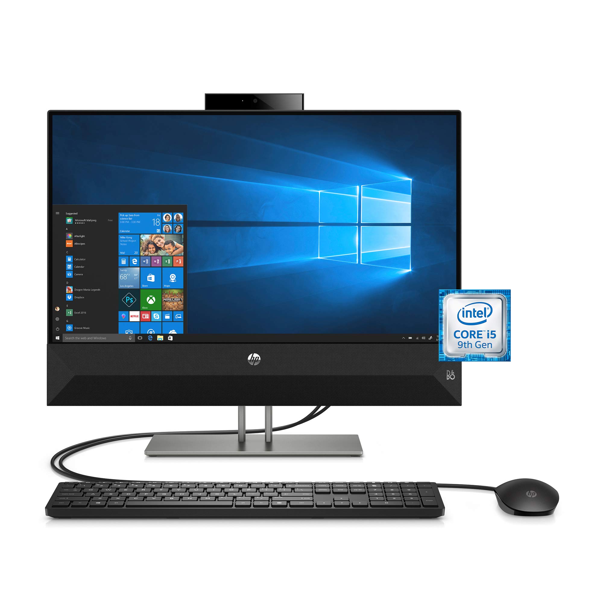HP 4NN56AA#ABA Pavilion 24-Inch All-in-One Computer, Intel Core i5-9400T, 12 GB RAM, 512 GB Solid State Drive, Windows 10 (24-Xa0032, Black)