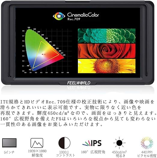 Amazon Co Jp Feelworld F5 カメラモニター ビデオモニター 5インチ Ips Hd 19x1080 4k Hdmi 出力 入力 日本語設定 4k モニター 外部モニター フィールドモニター 液晶モニタ カメラ オンカメラ 一年間保証 カメラ