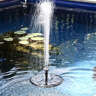 Samoleus Solar Brunnen Pumpe, 7V 1.4W 50CM Garten Springbrunnen Solar Wasserpumpe für Teich Garten 160L/H (Schwarz)