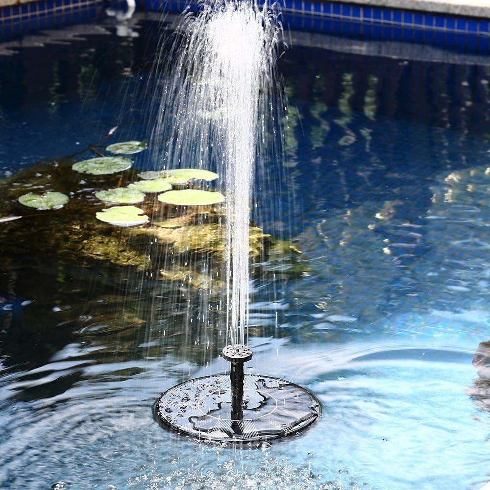Samoleus Solar Brunnen Pumpe, 7V 1.4W 50CM Garten Springbrunnen Solar Wasserpumpe für Teich Garten 160L/H (Schwarz)