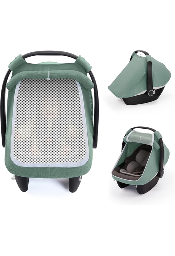 Muslin Cotton Car Seat Cover Baby, Universal Fit Carseat Cover For