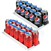 Can Dispenser 2-Pack, Smart FIFO Rolling Can Organizer for Refrigerator, Front Load Soda & Beer Drink Holder, Space-Saving Fridge Organizer, Durable ABS + PET, Made in Korea