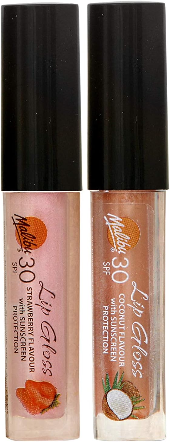 Malibu Sun SPF 30 Sunscreen Lip Gloss, High Protection, Water and Wind Resistant, Coconut and Strawberry, Pack of 2 x 1.5ml - Image 5