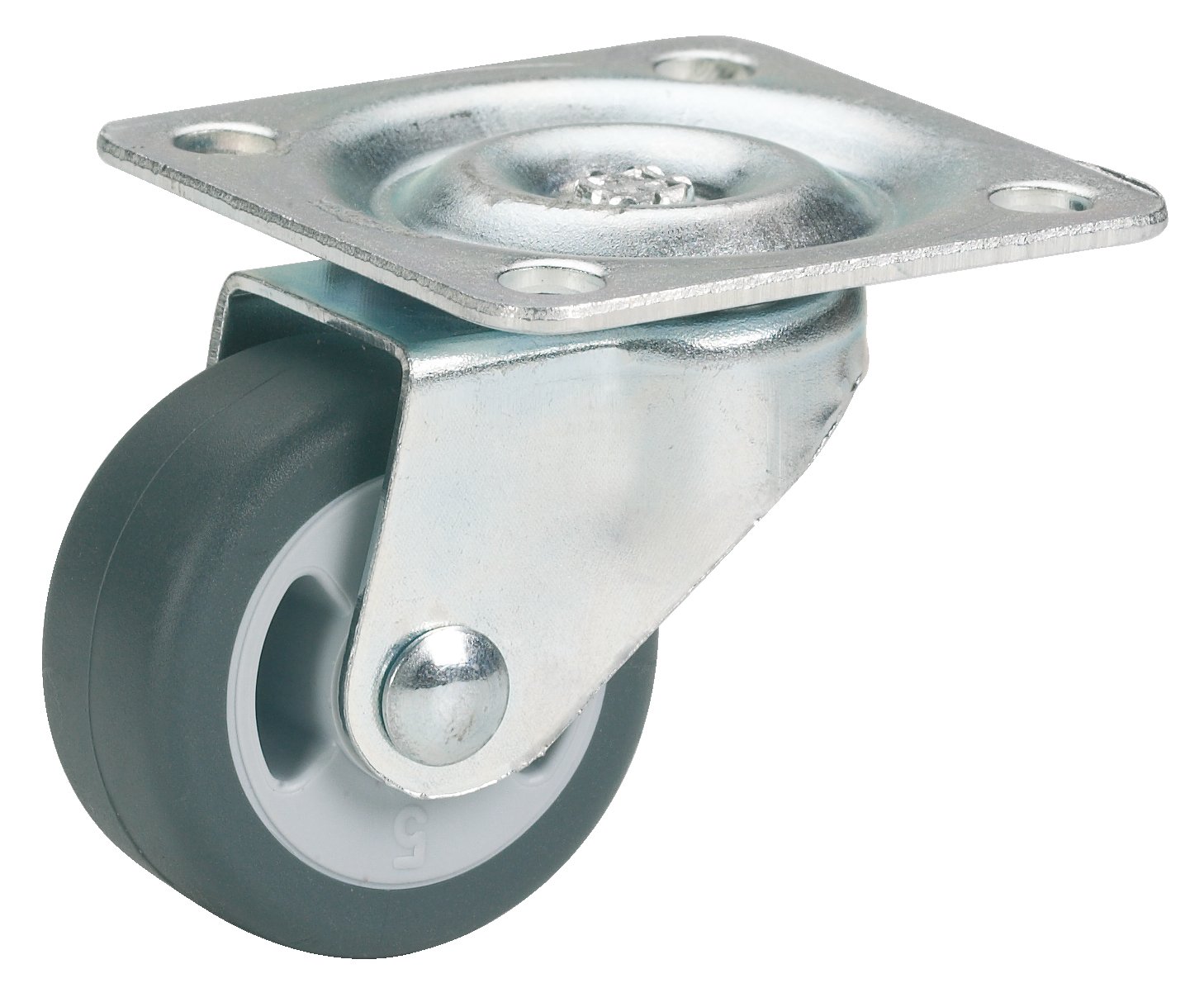 4 Piece Parkettlenkrolle 30 x 14 MM Gl 2 K -Rad grau