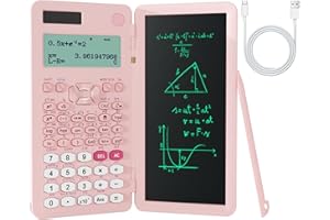 NEWYES Rechargeable Scientific Calculator for Students, Pink 991ES MAX Foldable Science Calculator with Notepad 417 Function Solar Energy Science Calculators for Middle and High School Supplies (Pink)
