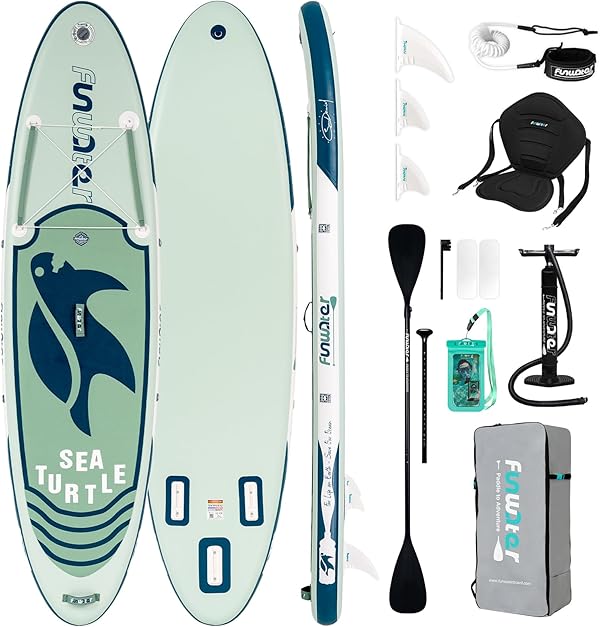 FunWater Stand Up Paddling Board 320 cm & 350 cm–SUP für 2 Personen/Familien,mit komplettem Zubehör,Doppellagiges PVC,anfängerfreundlich,Aufblasbares Paddle Board für Erwachsene & Einsteiger