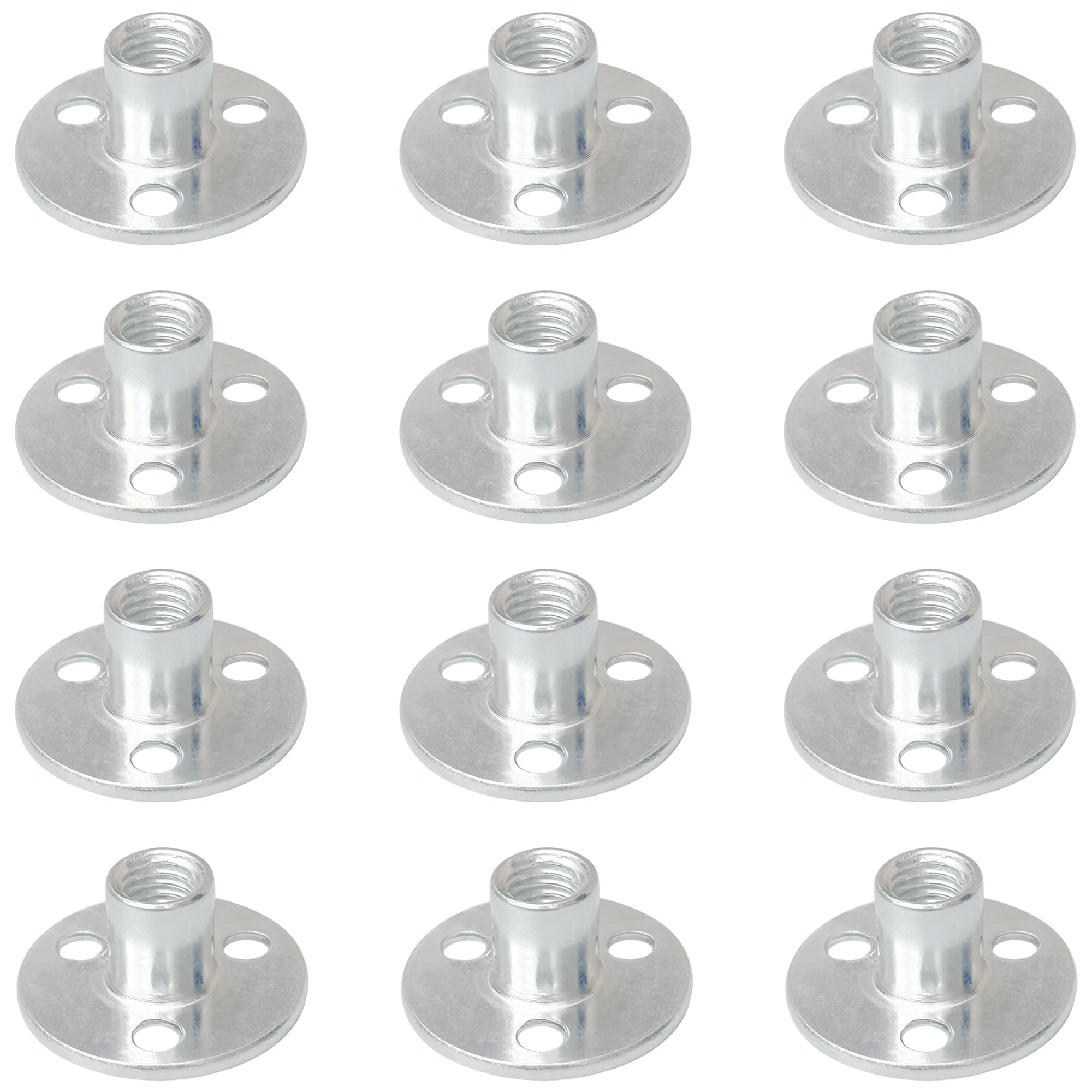 12 PCS 3 Holes Backplate Nuts,T Shaped Tee Nut (M10)