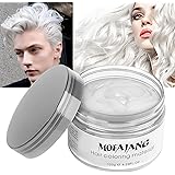 Temporary White Hair Color Wax, EFLY Instant Hairstyle Cream 4.23 oz Hair Pomades Hairstyle Wax for Men and Women (white)