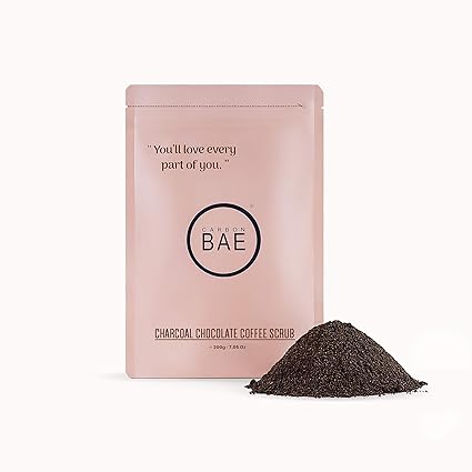 CARBON BAE Charcoal Chocolate Coffee Face and Body Scrub, For D Tan, Lightening Dark Underarms, Deep Cleansing & Detoxification, Toning Up the Skin, Softens Smoothes and keeps Skin Hydrated, 200g