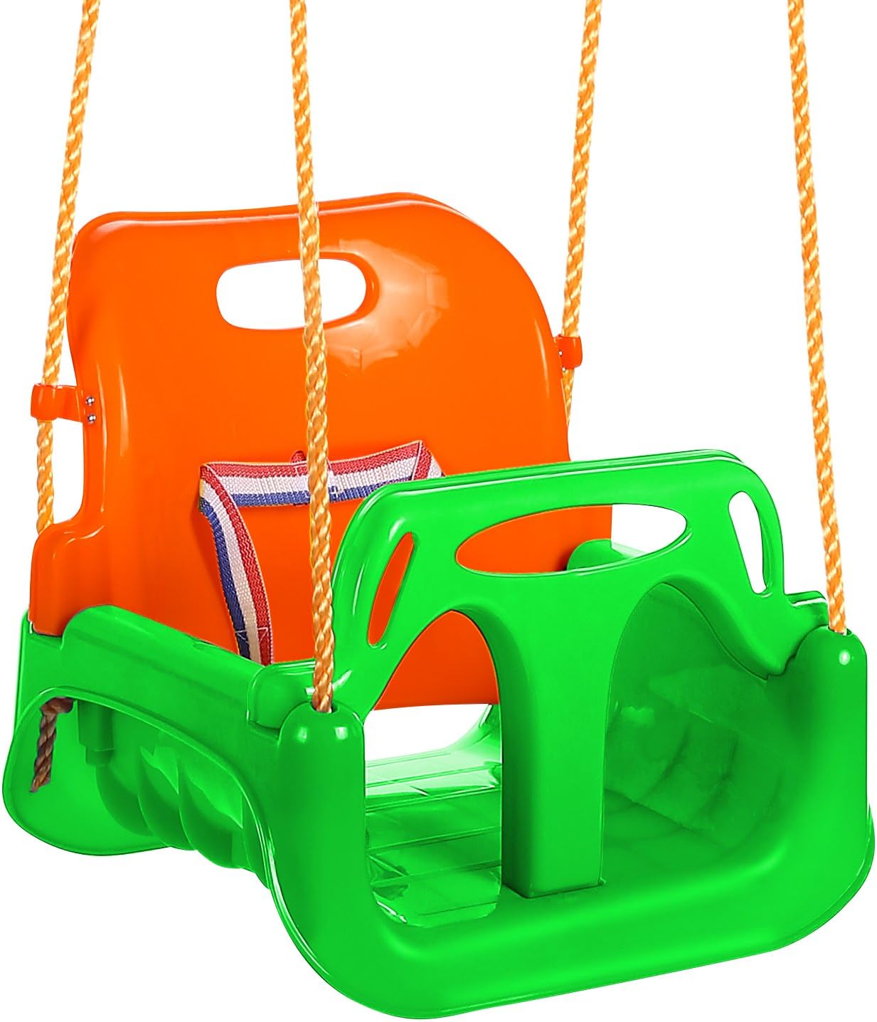 OUTCAMER Garden Children Plastic Swing 3-in-1Toddler Swing Seat with Adjustable Ropes Ideal for Outdoor Indoor Maximum Load 220lbs