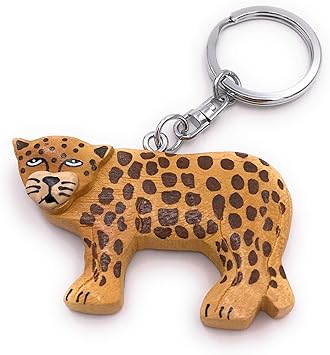 Onwomania Schlusselanhanger Aus Holz Tiger Panther Grosskatze Raubkatze Raubtier Tier Anhanger Charm Amazon De Spielzeug