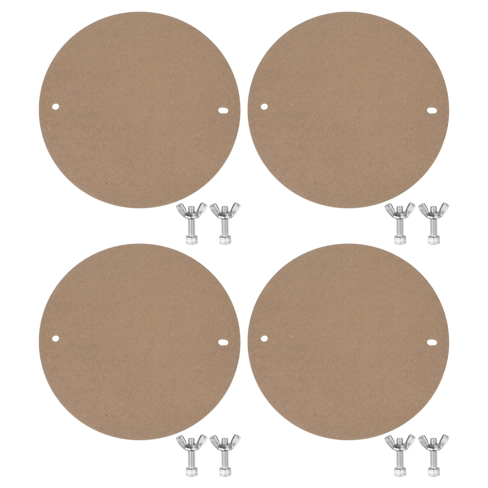 Photo 1 of MECCANIXITY Pottery Wheel Bat 12" Round Pottery Bats System 1/3 Thick Pre Pin Holes 10" Apart with 304 Stainless Steel Pins for All Standard Pottery Wheel Clay Throwing Bats, 4Pcs, Brown