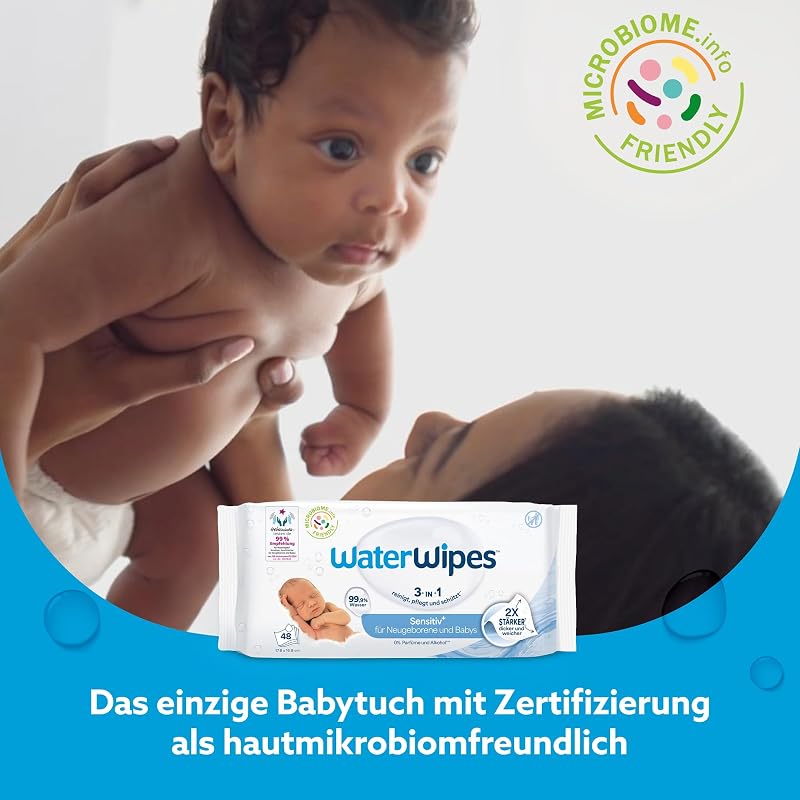 Sensitive+ Newborn & Baby Wipes, 99,9% Wasser, 18 Pack