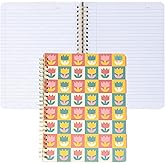 ban.do Rough Draft Mini Spiral Notebook with Saying, 8.5" x 6.75" with Pockets and 160 Lined Pages (Tulips)