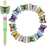 12 Pcs Butterfly Silicone Focal Beads - Colorful Focal Beads for Pen Keychain, Soft Durable Butterfly Decoration for DIY Bead Pens, Cute Gifts, Jewelry Handmade Crafts, Bracelet Necklace Accessory