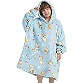 Fiosnow Corgi Blanket Hoodies for Kids 6-13YR Oversize Wearable Blanket Hoodies for Boys Girls Teens