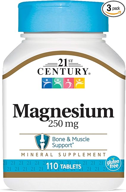 Amazon.com: 21st Century Magnesium 250 mg Tablets, 110 Count: Health & Personal Care