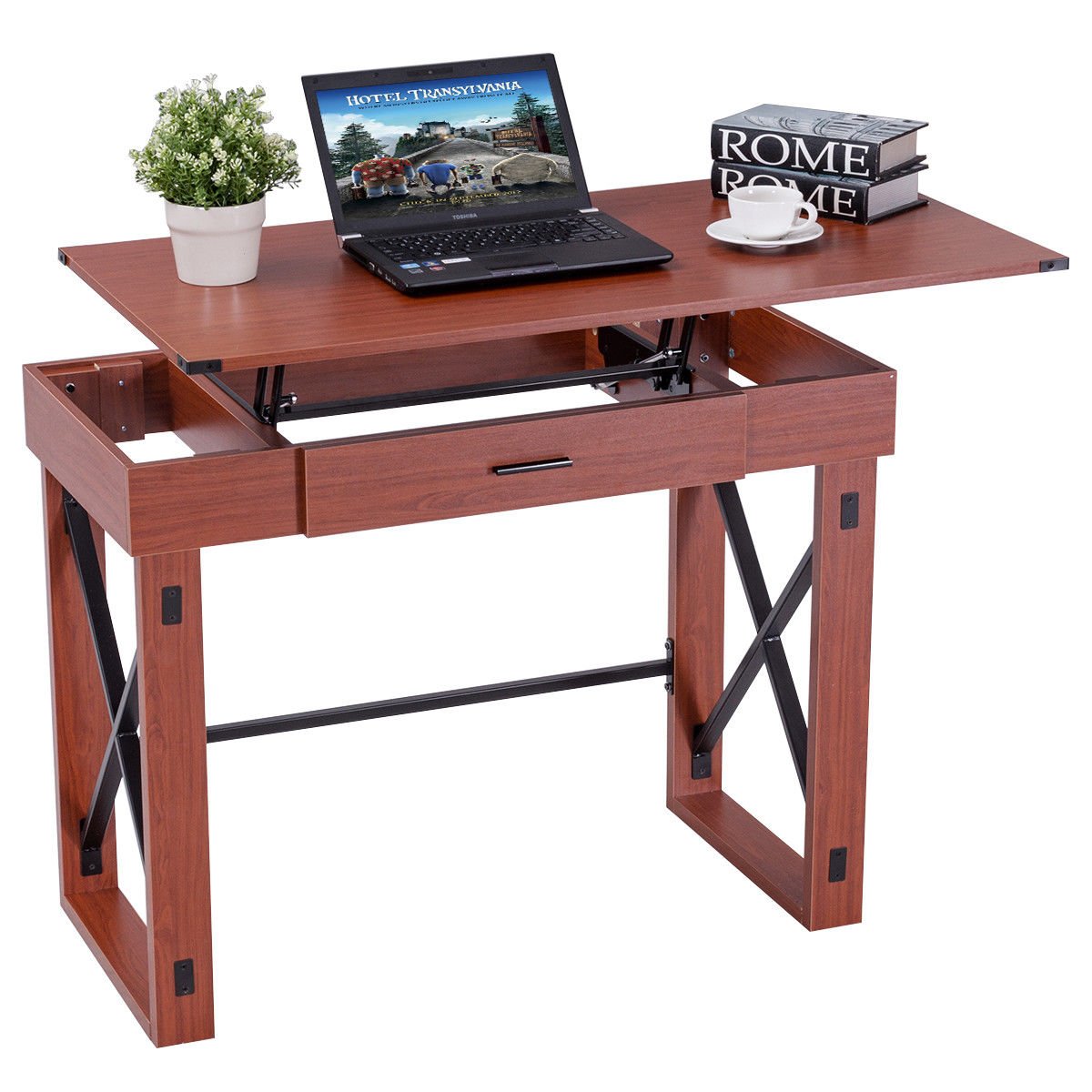 COLIBROXLift Top Computer Desk PC Laptop Table Writing Study