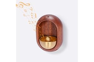 YMYP Shopkeepers Bell - Magnetic Attached Doorbell for Door Opening - Unique Office Ornament and Hanging Decoration for Business Entrance, Fridge Sticker and Barn Door (Walnut Oval)