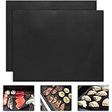 2 Piece of (15.75"x 13") BBQ Grill Mat-Nonstick, Reusable and Dishwasher Safe