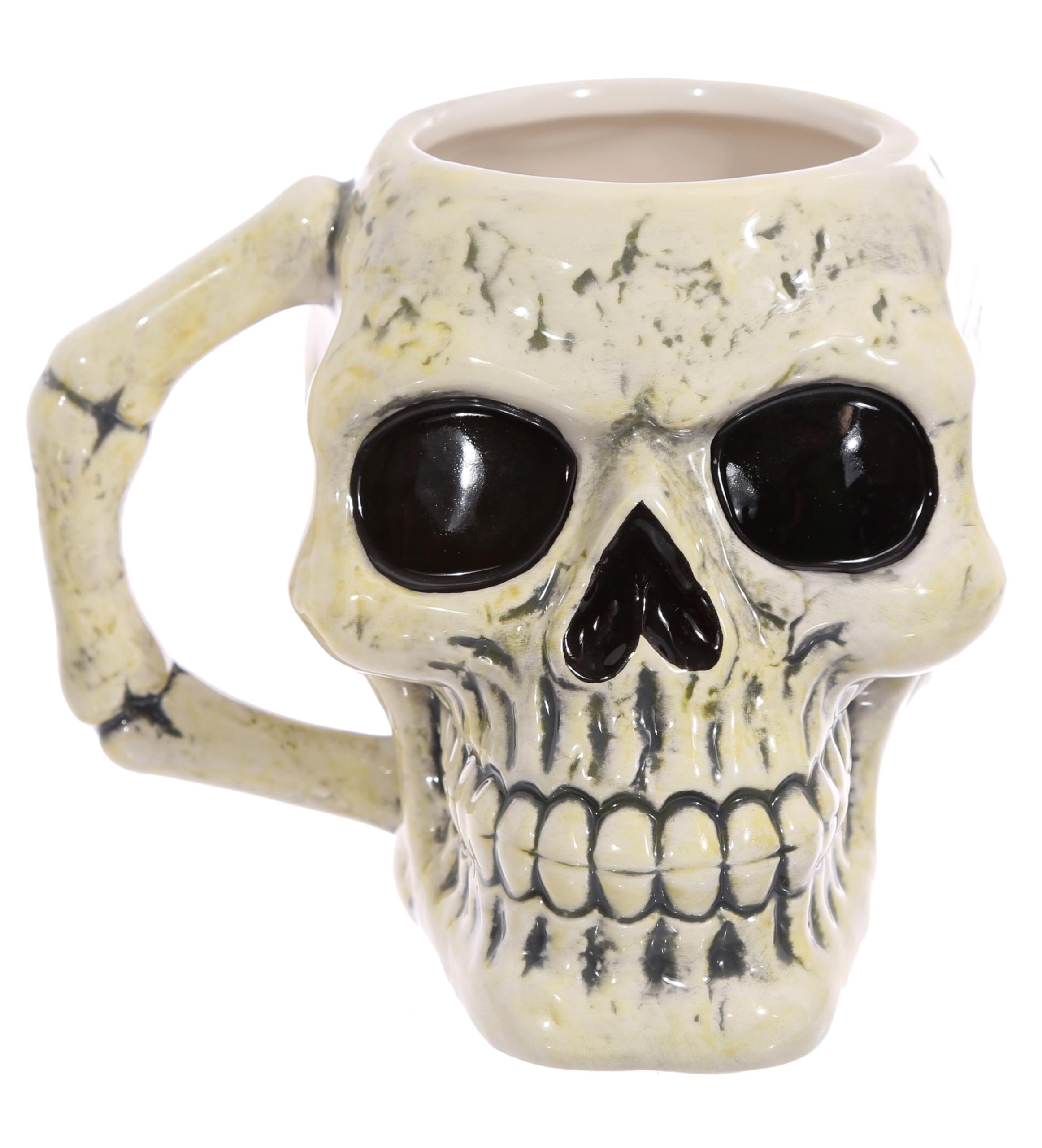 Puckator Ancient Skull Head Ceramic Shaped Tea Coffee Mug - Funny Home Accessories - Cute Gifts for Girlfriend - Large Mugs for Men Women Hot Drinks - Cute Cups Presents - Secret Santa Gift - Cup Set
