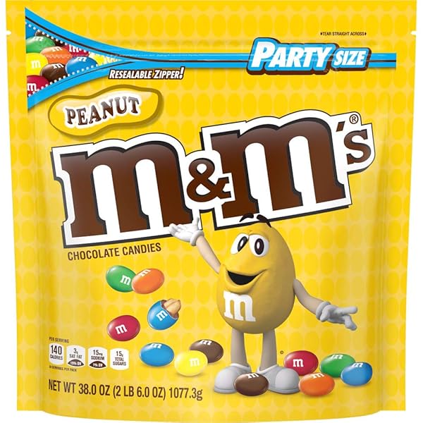 M&M’S PEANUT CHOCOLATE CANDY PARTY SIZE 38-OUNCE BAG