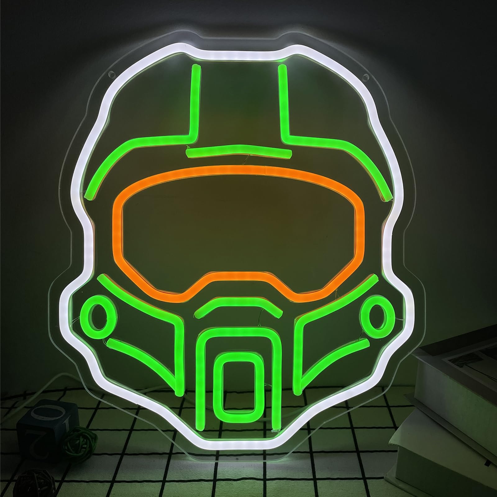 Photo 1 of ***NOT FUNCTIONAL*** ***READ CLERK NOTES*** Babymiu Chief Game Led Lamp Neon Sign Room Decor.Boys Game Gifts Merch Party Supplies for Sign Wall Art Decoration Acrylic USB Powered Unique Night Light Living Kids Room Shop Bar