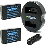 Wasabi Power LP-E17 Battery (2-Pack) and Dual USB Charger for Canon LP-E17 and Canon EOS R10, EOS RP, EOS M6 Mark II, M6, M5,