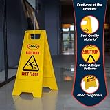 Abbey Wet Floor Sign Yellow 640mm Floor Sign Caution Cleaning in Progress view 6