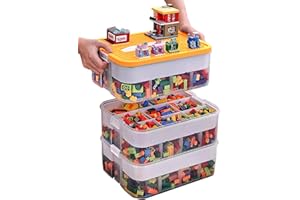 Toys Storage Organizer for Lego Bricks Craft Compartment Box With Lid 3 Tiers Stackable Plastic Bead Container Clear Board Ga