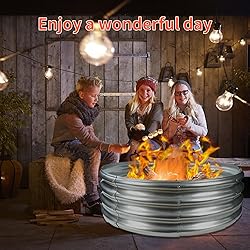 YSEJOMP 60 Inch Diameter Round Galvanized Fire Pit