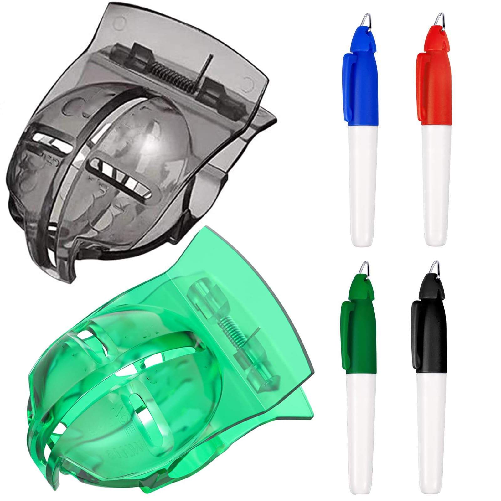 HREDZEO Golf Ball Markers,Golf Ball Alignment Tool Golf Alignment Kit with Marker Pen Golf Putting Alignment Tool for Golf Accessories