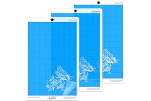 ArtCute 3 Pack Standard Grip Cutting Mats 8x12 Inch for Silhouette Cameo Portrait Adhesive Sticky Accessories Craft Replacement Cut Mats for Scrapbooking Die-Cut Machines (Blue)