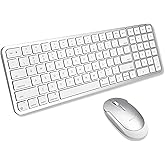 Macally Bluetooth Mac Keyboard and Mouse (Compact, Multi Device, Rechargeable) - Wireless Apple Keyboard and Mouse Combo - for Mac mini/Studio, MacBook Pro/Air, iMac, iPad, iPhone - Silver