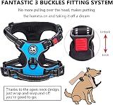 PoyPet No Pull Dog Harness with Neck Release Buckle Reflective Blue Large view 4