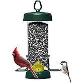 Brome Tube100 Wild Bird Feeder, Metal – 2 Seed Ports, 1.7 lb Capacity, Extra-Wide Perches, Easy to Fill & Clean, Pole-Mountable, Seed Tray Available