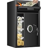 2.7 Cubic Drop Slot Safes for Money Jewelry, Drop Safe for Business with Combination Lock and Key, Mute Function,Depository Safe for Money Jewelry Home Business Office