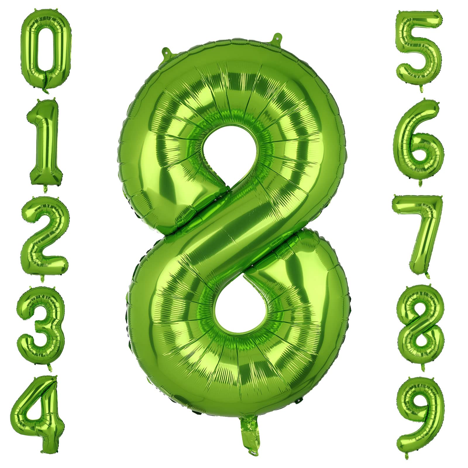 Large Foil Green Number 8 Balloons Big Mylar Helium Balloon Birthdays Party Decorations Supplies 40 Inch