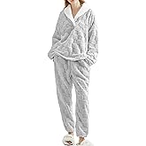 VOROFY Women's Ultra-Soft Fleece Pajama Set Cozy 2-Piece Flannel Sleepwear with Pullover Top & Pants Warm Fuzzy Winter Pjs