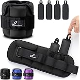 Sportneer Upgrade Adjustable Ankle and Wrist Weights for Women and Men 1-7 lbs / 1-10 lbs Set | Comfortable, Secure Fit for Walking, Running, Fitness, Physical Therapy, Home Gym