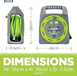 Status 15 Metre Extended Reach Outdoor Power Cable Reel Dual Socket view 2