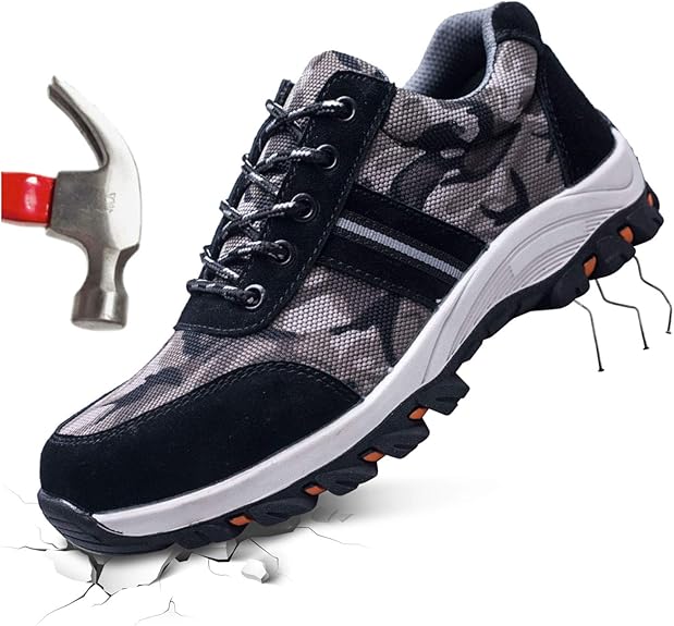 FEETCITY Safety Toe Athletic Shoes Trainer Style, Steel