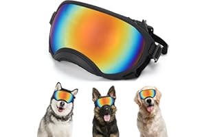 Flantor Large Dog Sunglasses, UV Protection Pet Goggles with Adjustable Strap for Large and Medium Dogs