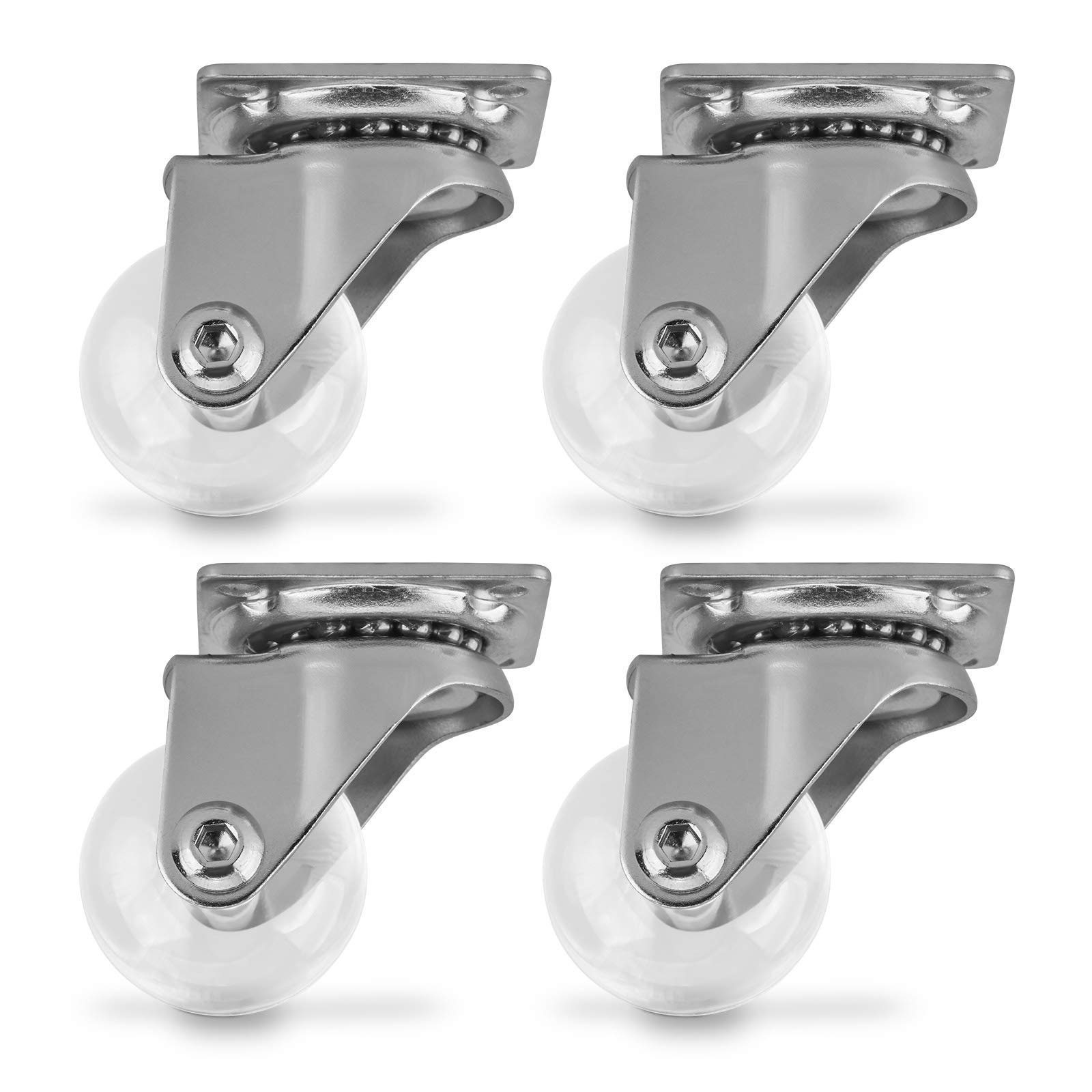 Set of 4 x Castors Swift Transparent Ø 35 mm Without Arrestor Guide Roll Castor Wheel from SO-TECH®