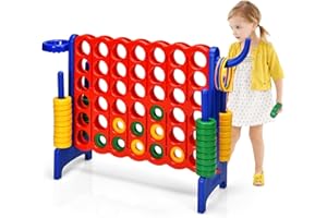 AKUSTIK Giant Connect Game Outdoor, 4 in a Row Jumbo 4 to Score Connect Game for Kids Adults Family Party Yard Lawn, Large Connect Game with Quick Release Slider 42 Jumbo Rings