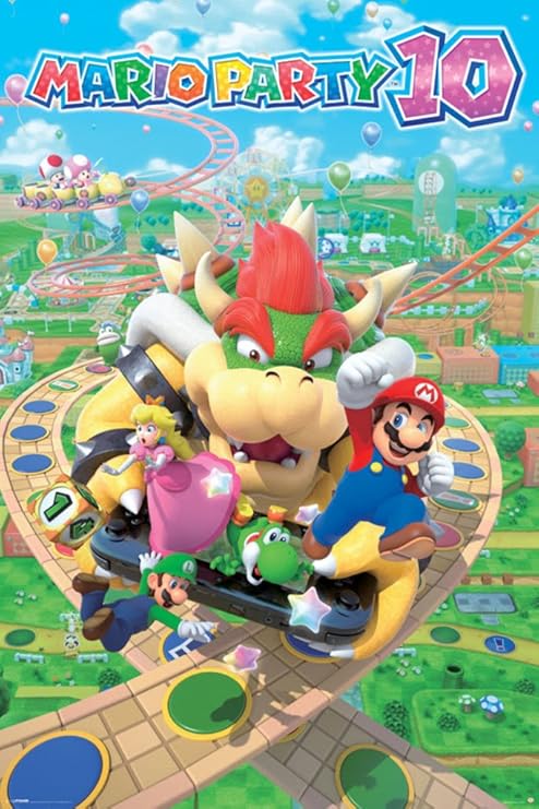 Amazon Com Pyramid America Mario Party 10 Nintendo Wii U 15 Party Video Game Series Nd Cube Bowser Mini Games Cool Wall Decor Art Print Poster 24x36 Posters Prints